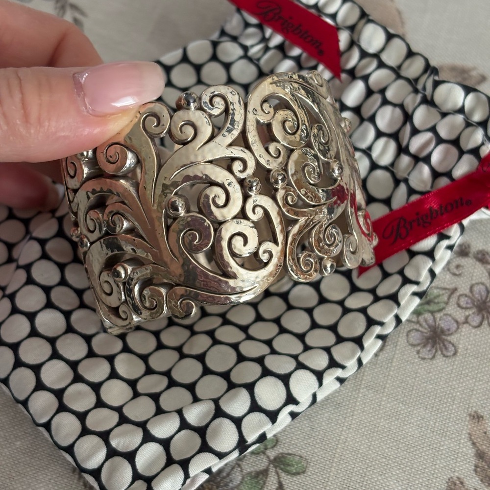 Brighton Silver Filigree Scroll Cuff Bracelet